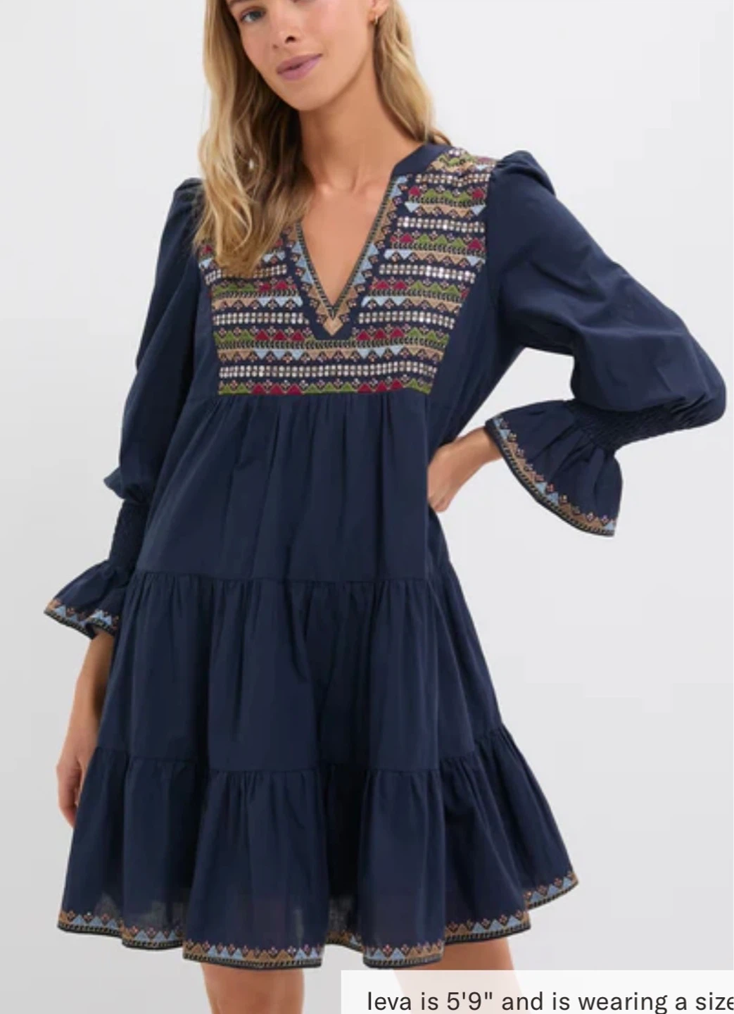 Pomander Place Embroidered Tiered Dress - Large
