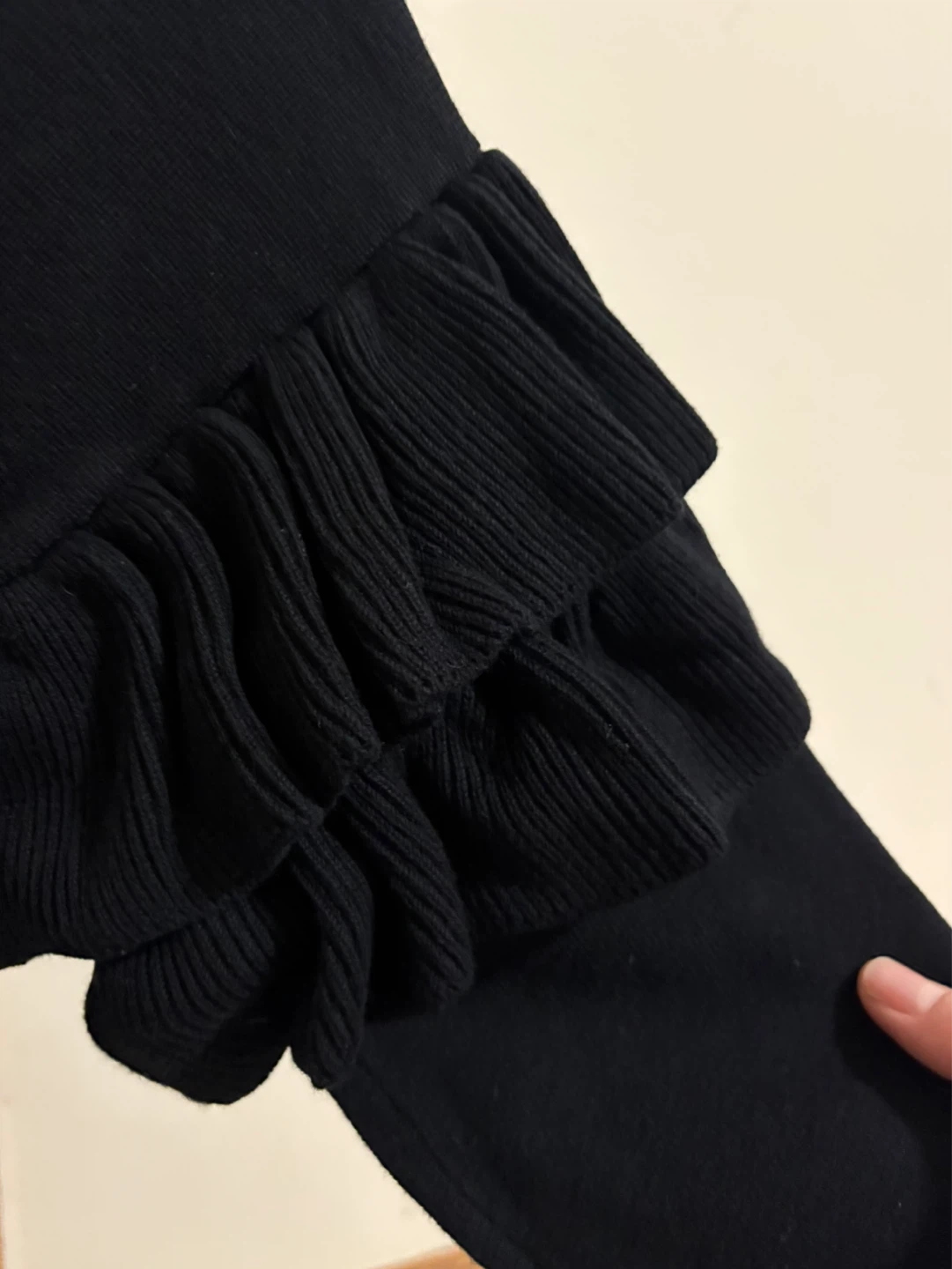 Black Sweater with Ruffle Sleeves - photo 2