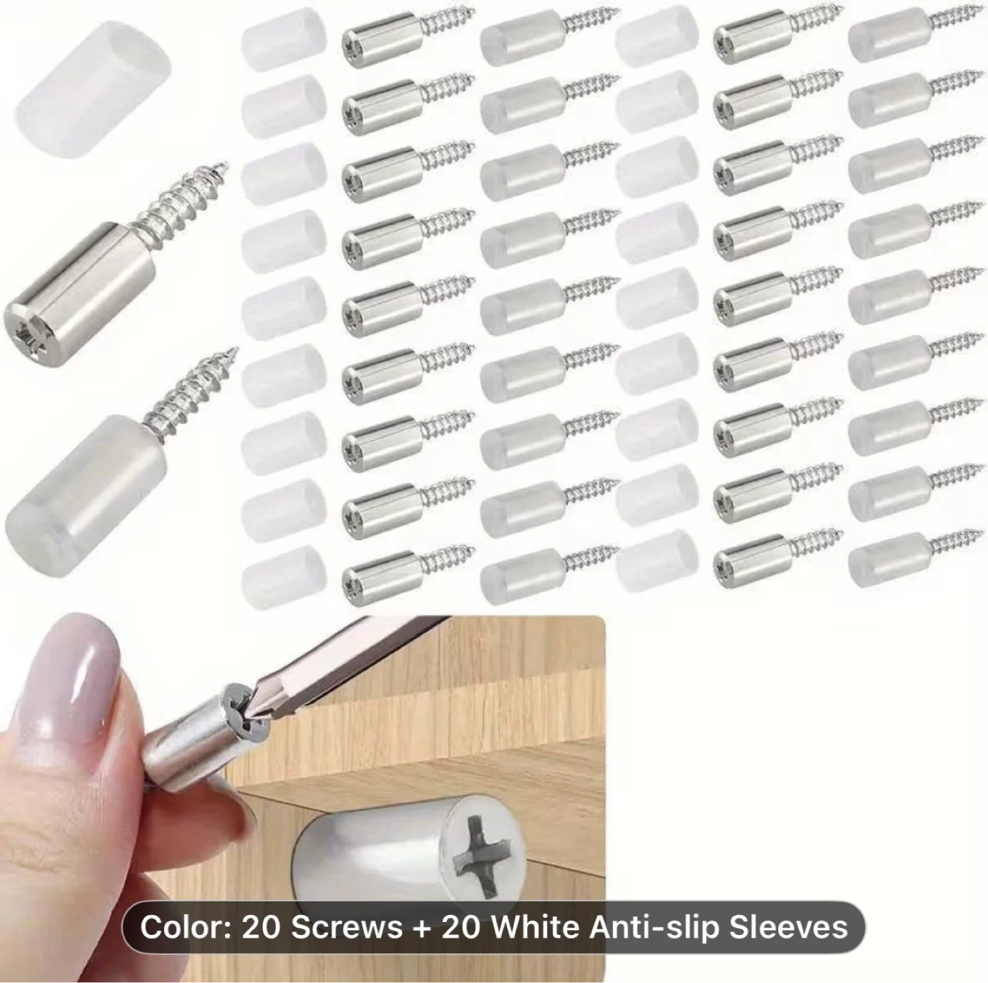 40pcs Metal Shelf Support Pins with Anti-Slip Sleeves - photo 2
