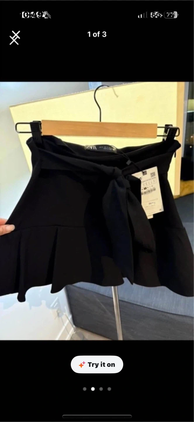 ZARA Black Skort with Tie Waist - photo 2