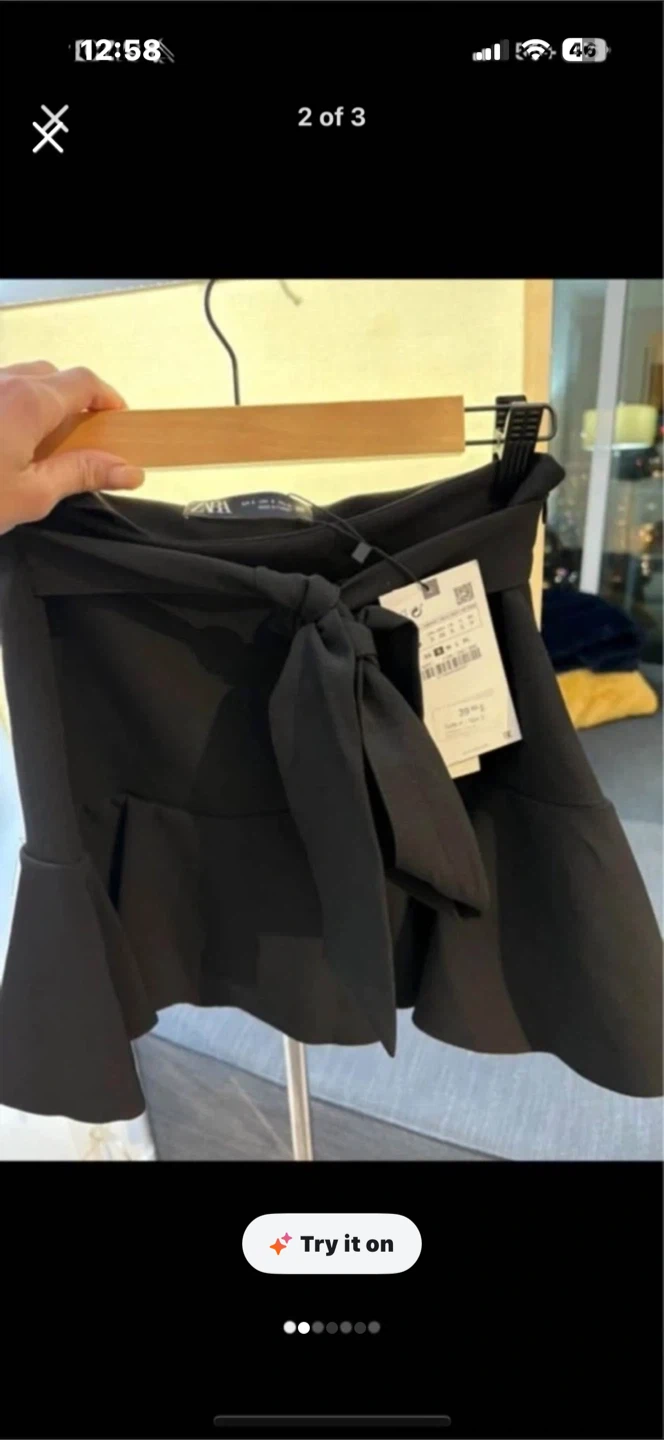 ZARA Black Skort with Tie Waist - photo 3