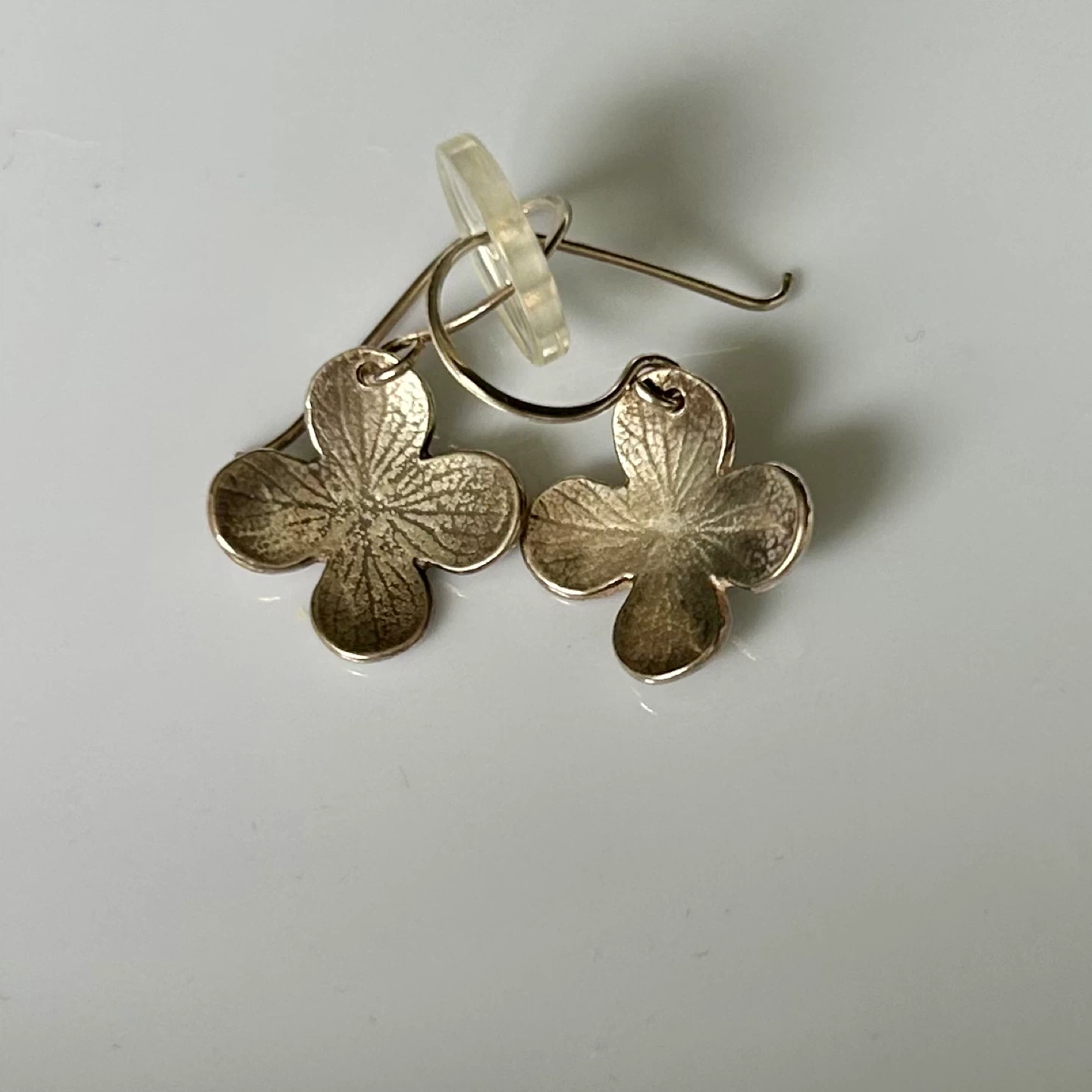 Silver Clover Dangle Earrings - photo 2