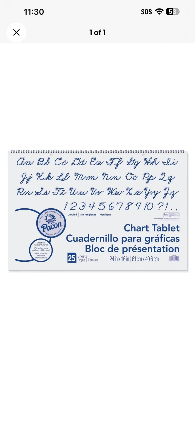 Pacon Chart Tablet - 25 Sheets