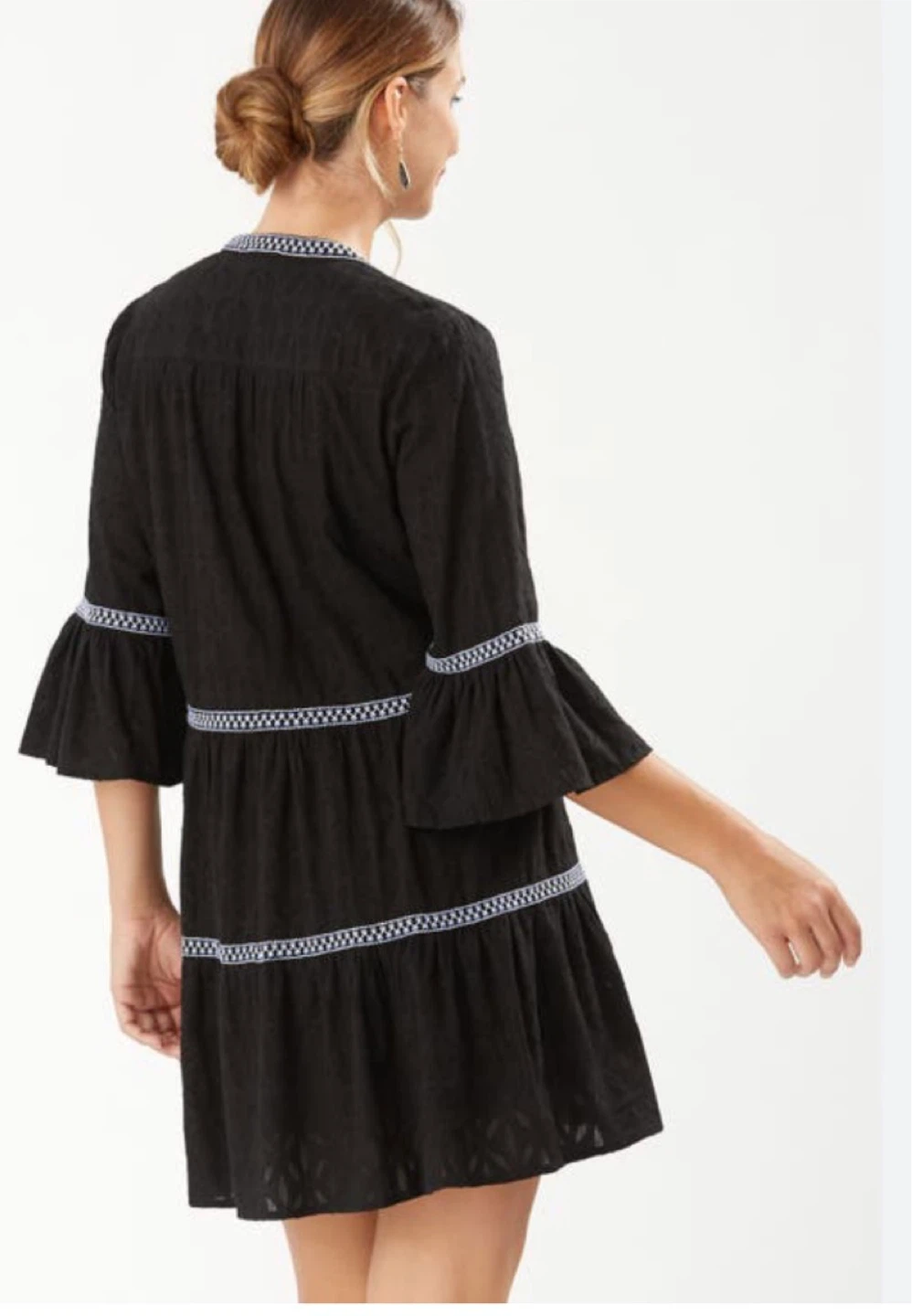 Tommy Bahama Black Embroidered Cotton Dress L/G - photo 2