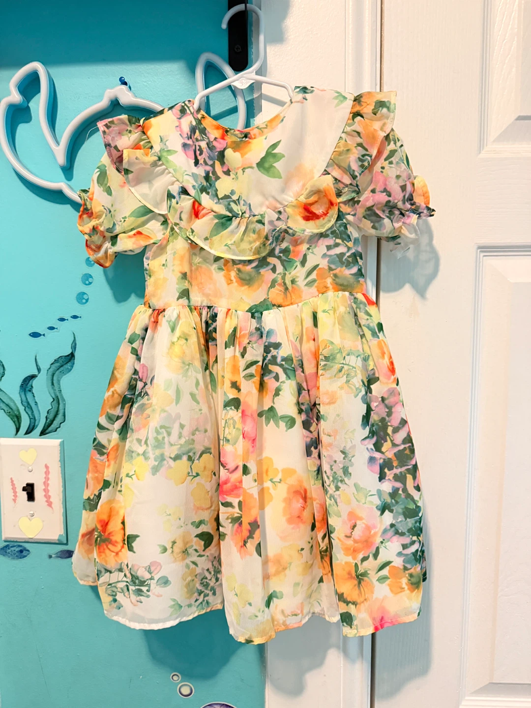 Girls Floral Print Dress Size 4T