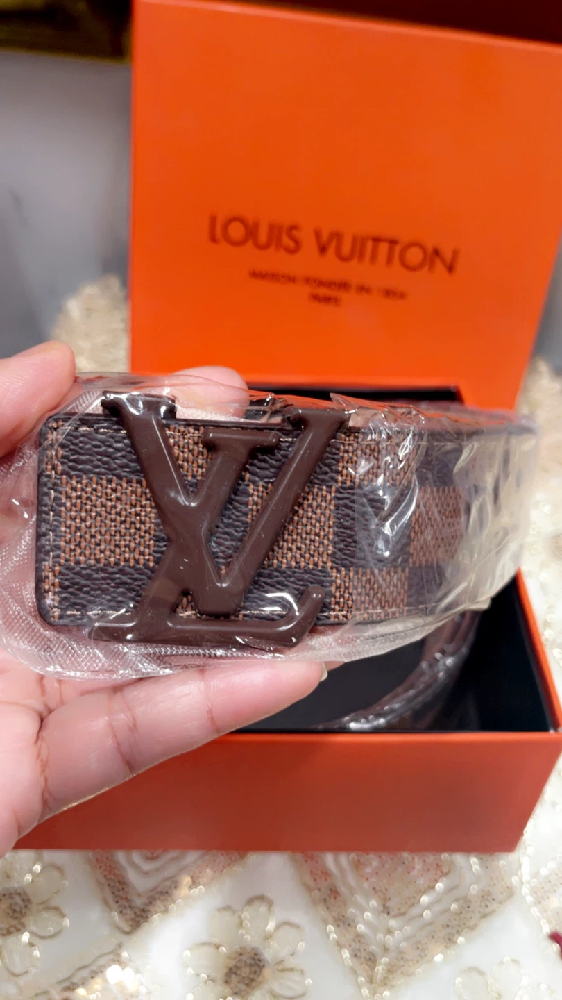 Louis Vuitton Damier Ebene Belt with LV Buckle