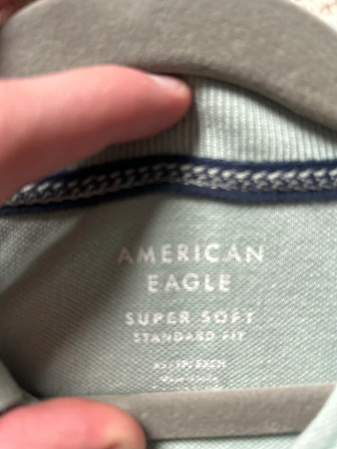 American Eagle Men's Super Soft Polo Shirt - Light Green - XS - photo 2