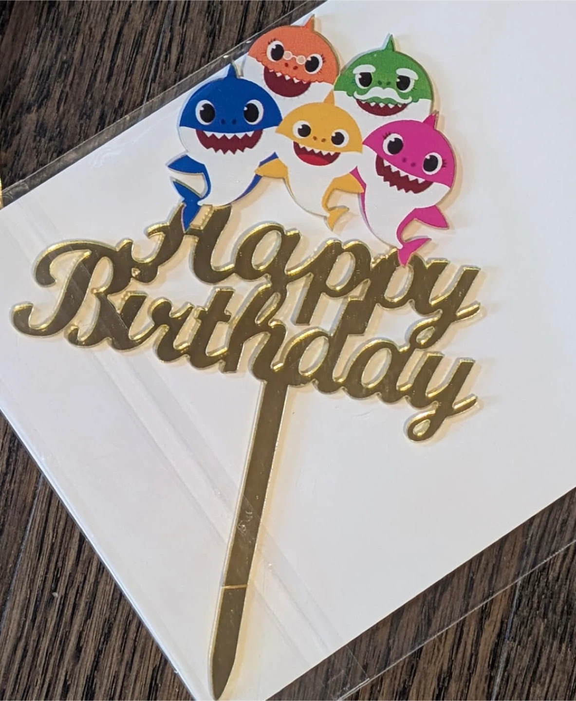 Brand New 4th Birthday Baby Shark Cake Topper and Balloons Set - photo 3