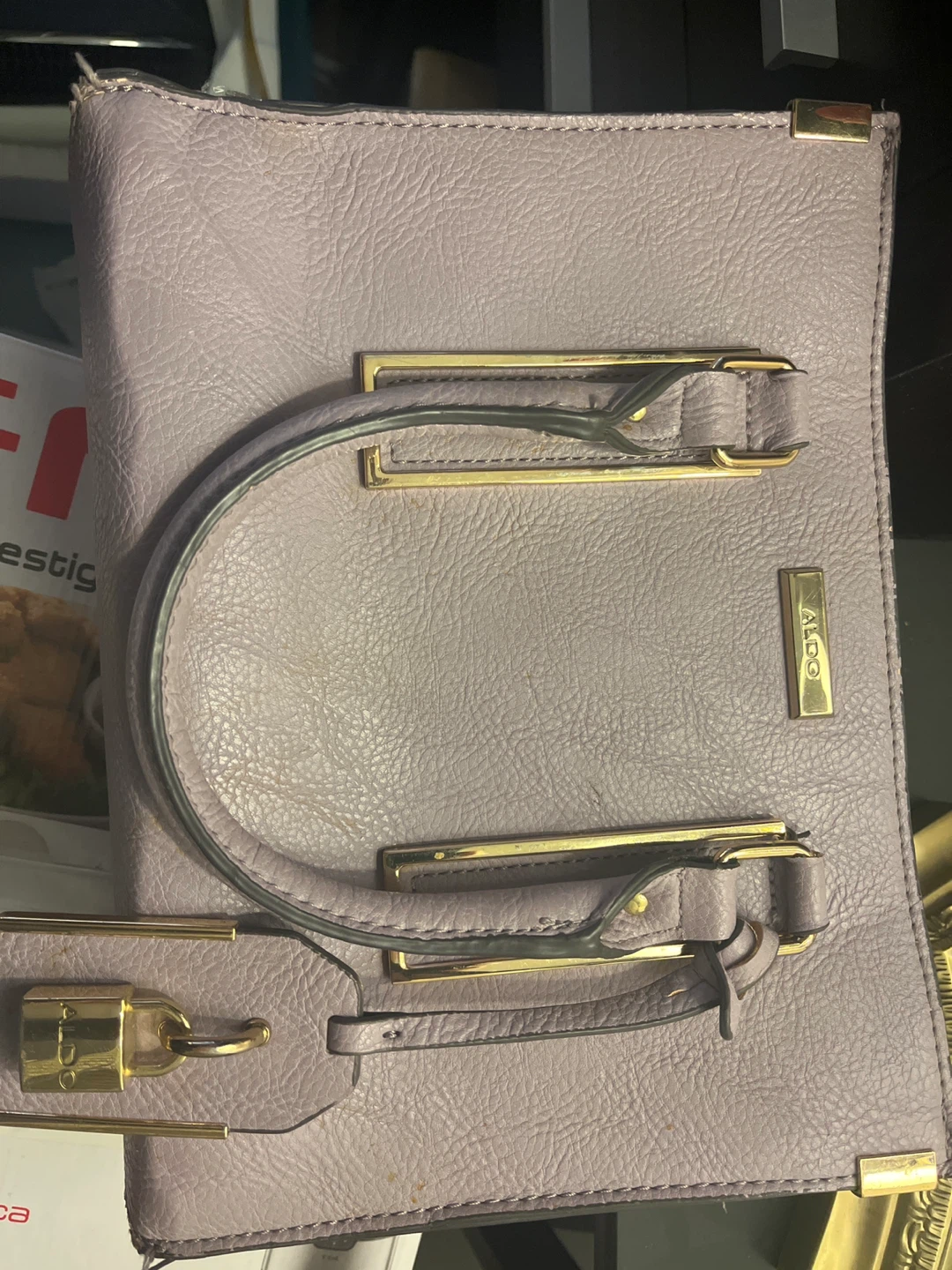 ALDO Lavender Top Handle Bag with Lock Detail - photo 3