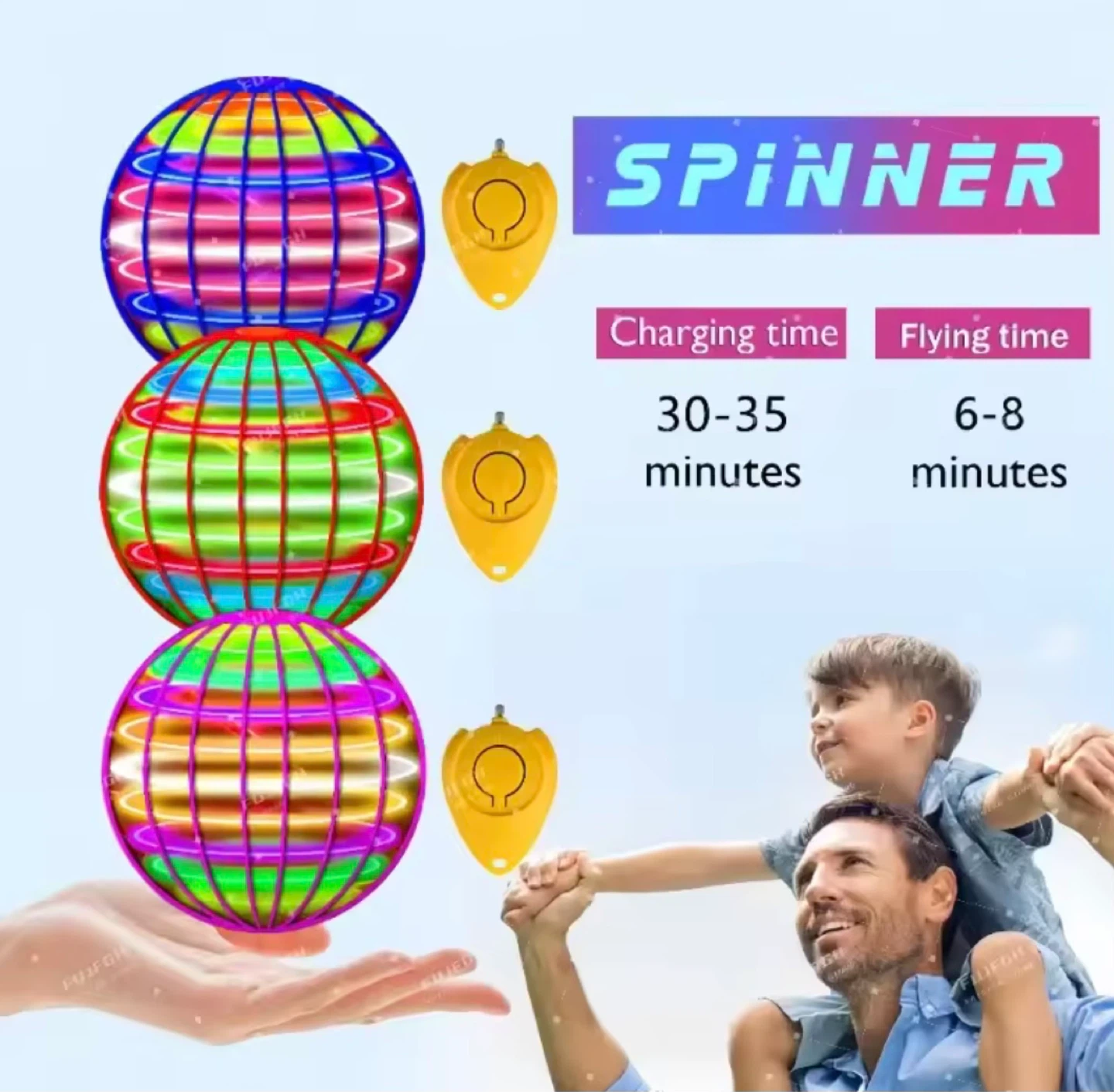 Flying Orb Spinner Toy with LED Lights - photo 2