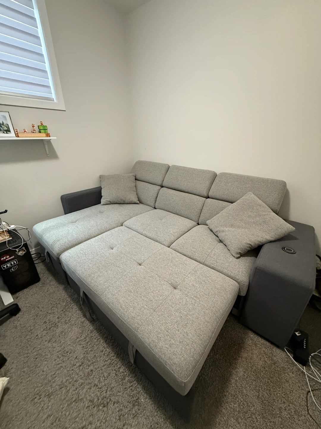 Grey Sectional Sofa with Storage Ottoman