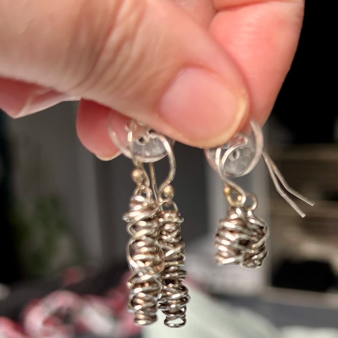 Silver Coil Earrings