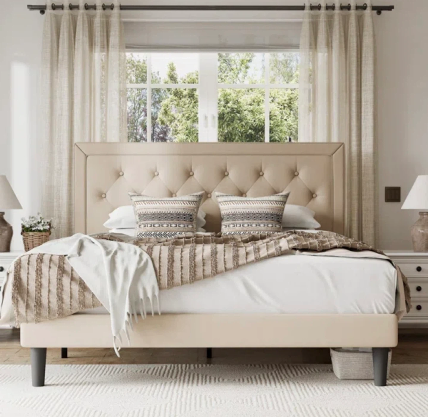 Luxury Queen Bed Frame  (+ Mattress)
