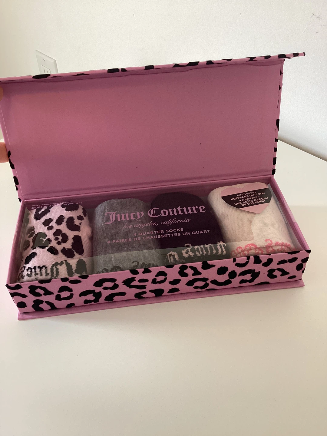 Juicy Couture 4 Quarter Socks Gift Box Set