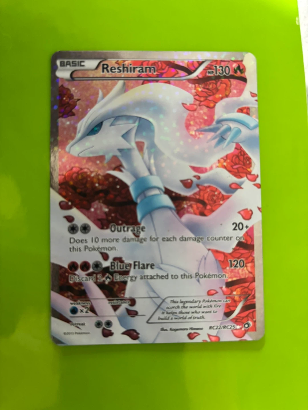 Pokemon TCG Reshiram "Blue Flare" Card RC2/RC25