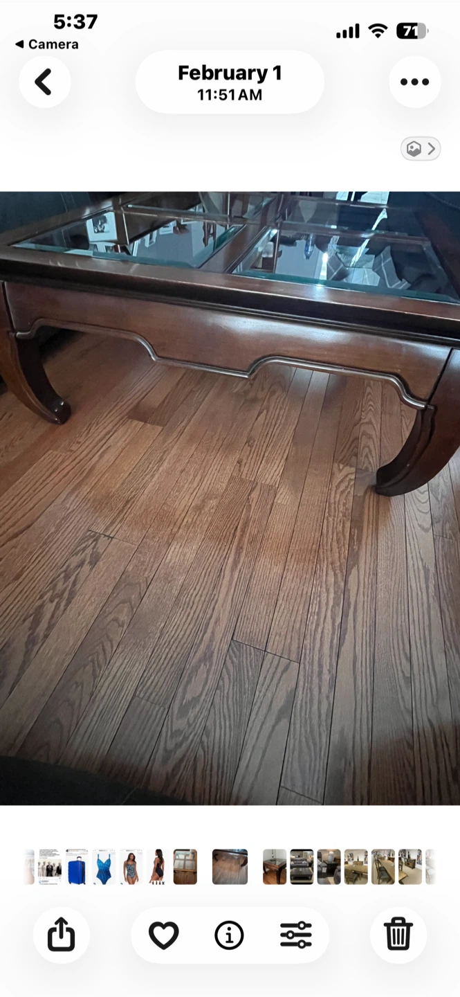 Wooden Coffee Table with Glass Inserts - photo 2