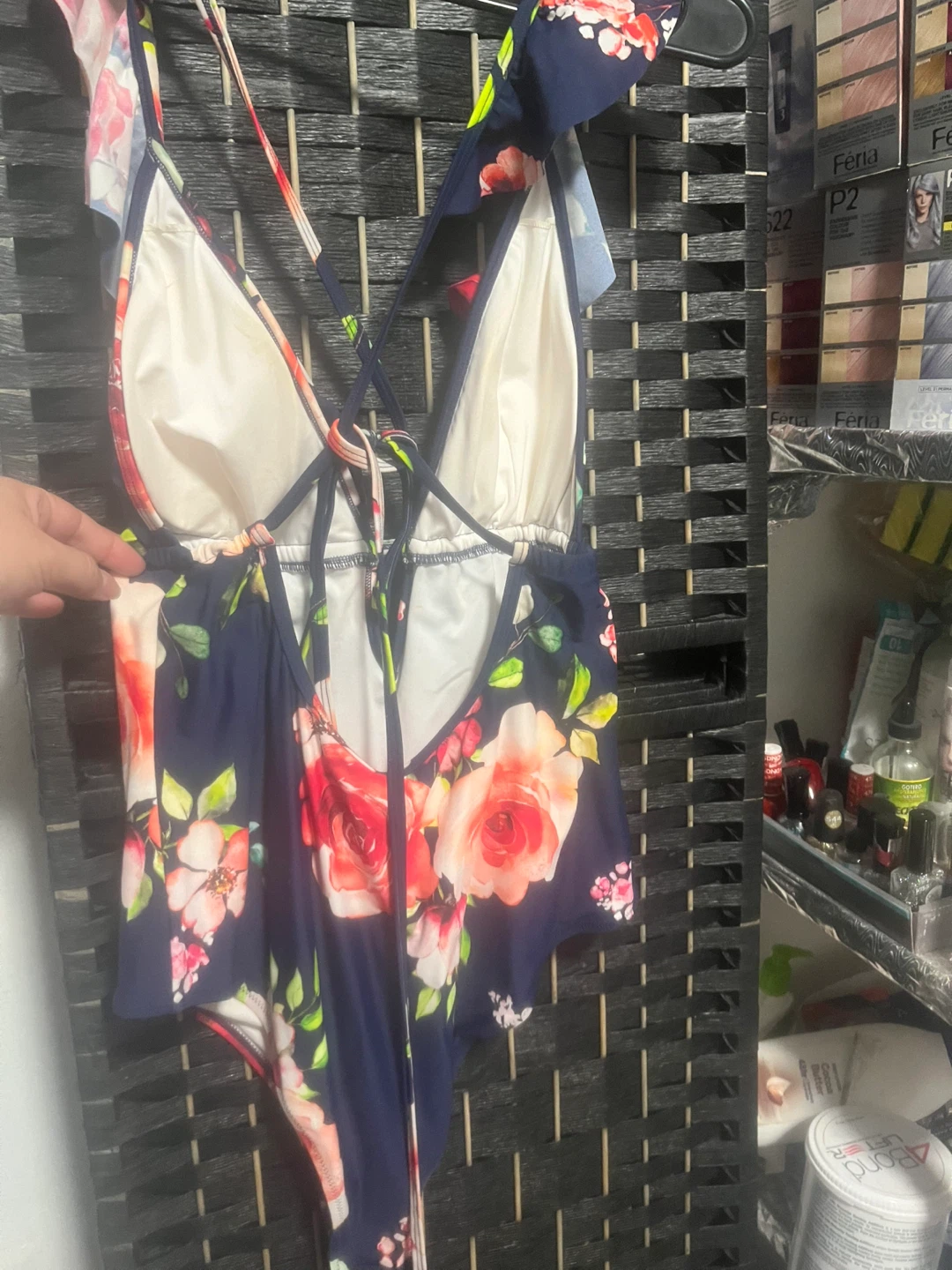 Navy Floral One-Piece Swimsuit - photo 2