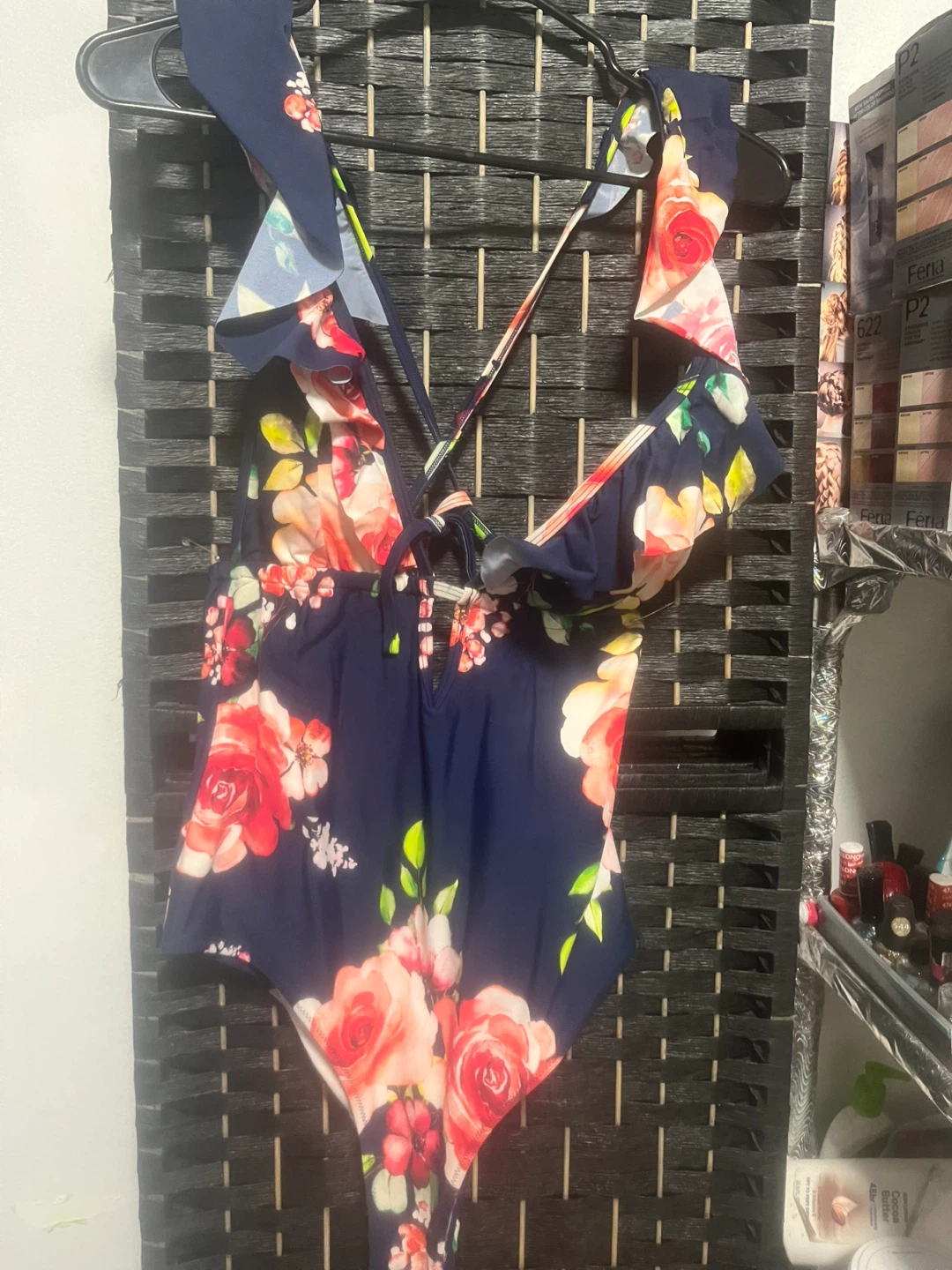 Navy Floral One-Piece Swimsuit