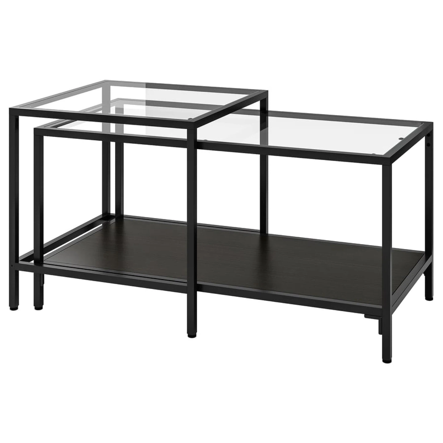 IKEA VITTSJÖ Coffee Table, Black-brown/Glass
