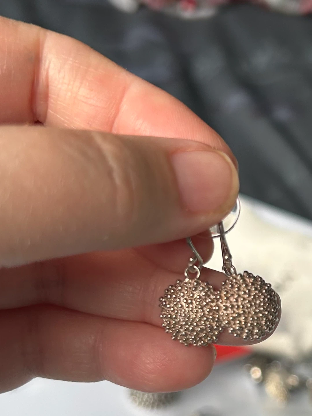 Textured Ball Drop Earrings - photo 2
