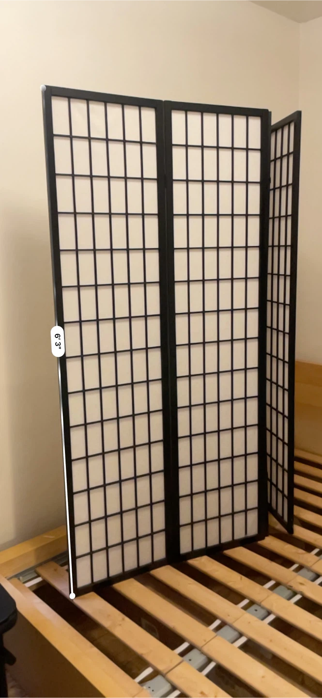 4-Panel Room Divider Screen - White and Black - photo 2