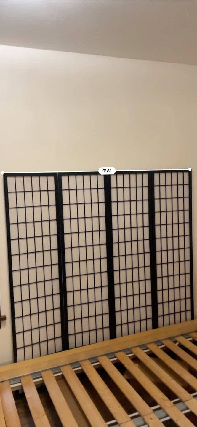4-Panel Room Divider Screen - White and Black - photo 4