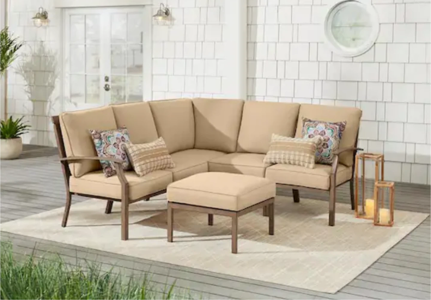 Outdoor Sectional Sofa Seating Set with Ottoman - photo 2
