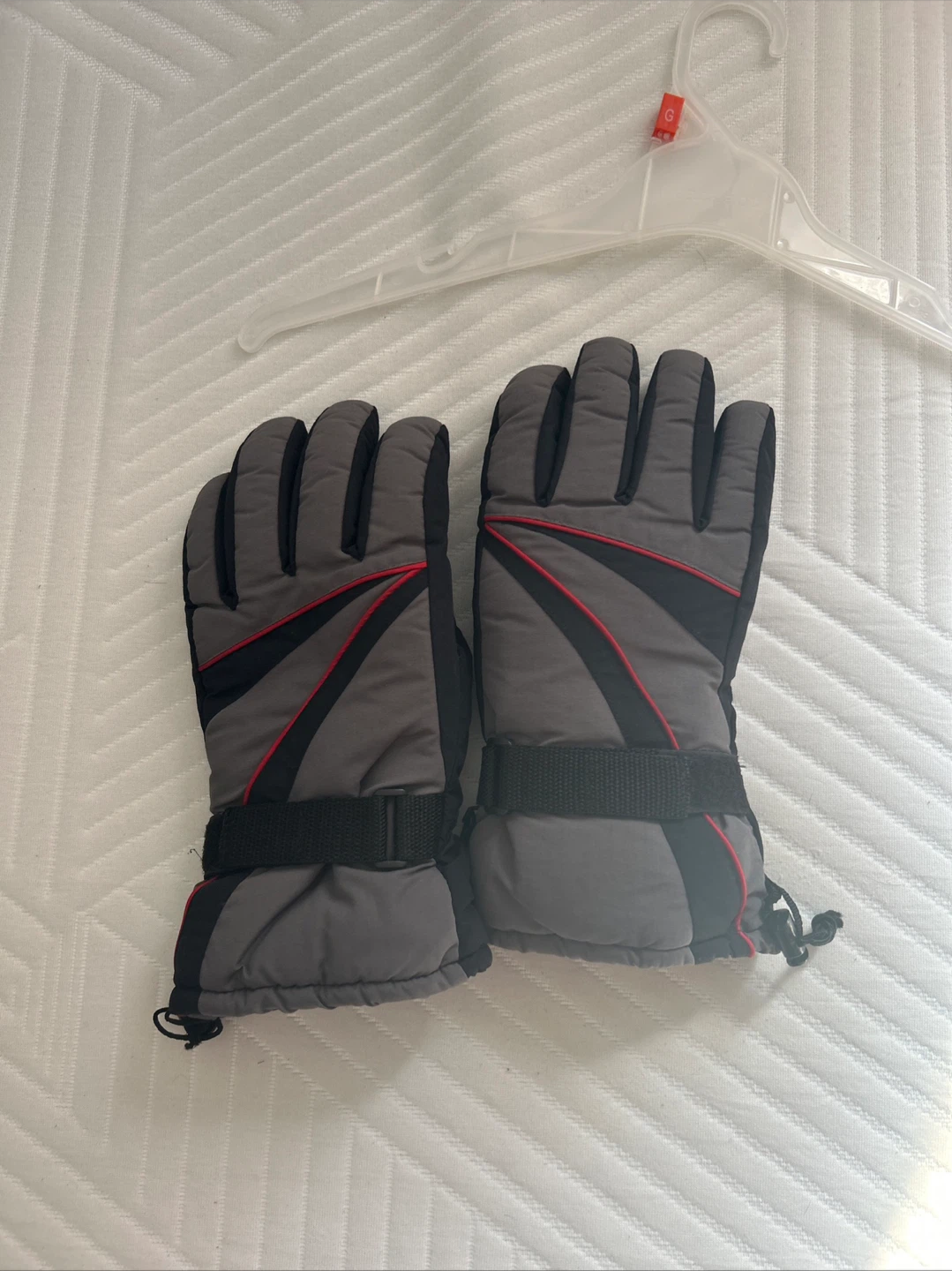 Grey and Black Gloves with Red Accents - photo 3