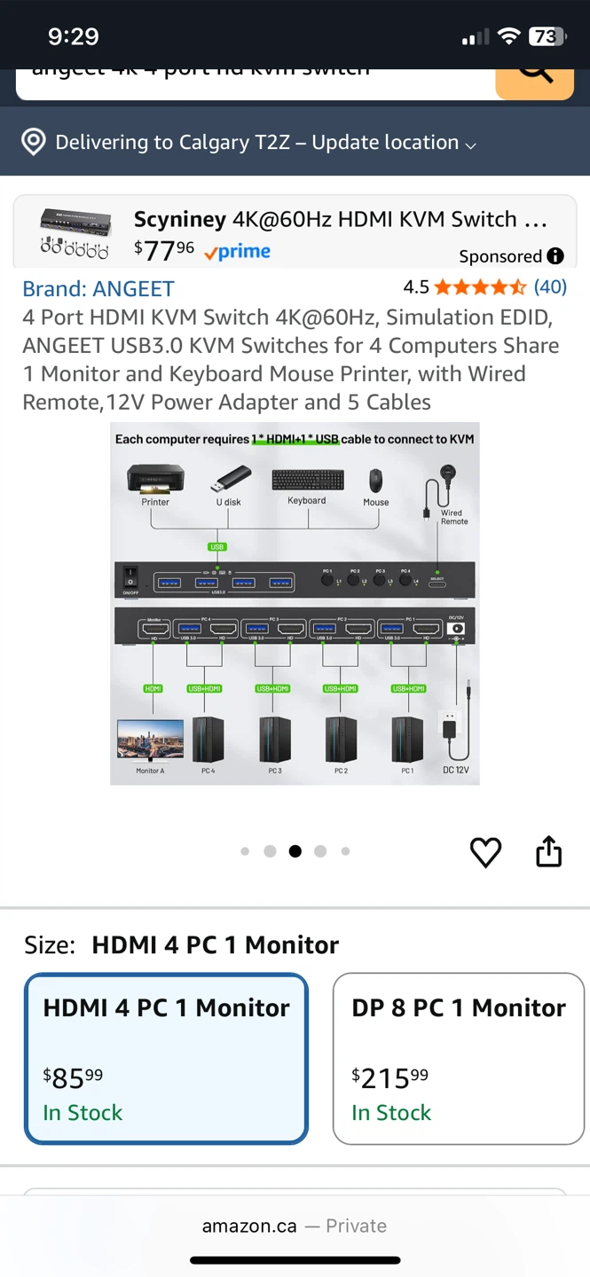 ANGEET 4 Port HD KVM Switch 4K - photo 5