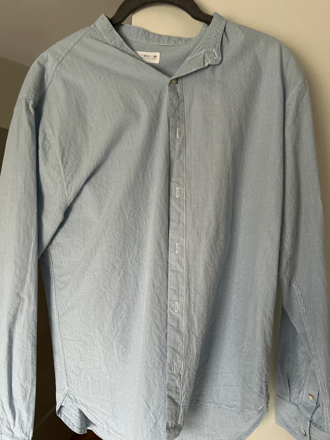 Zara Blue Striped Button-Up Shirt - Size 13-14 Years