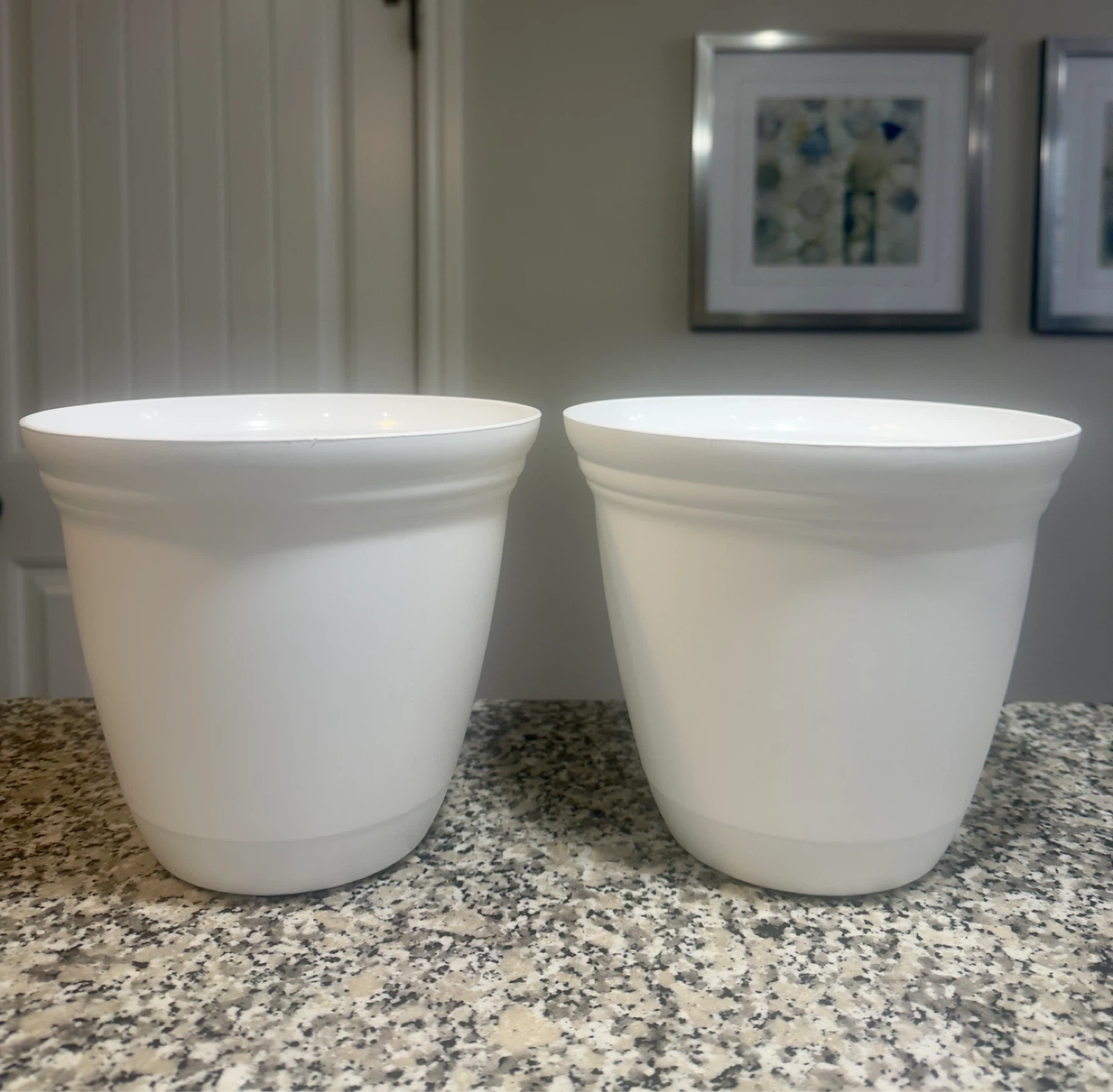 Two White Plant Pots