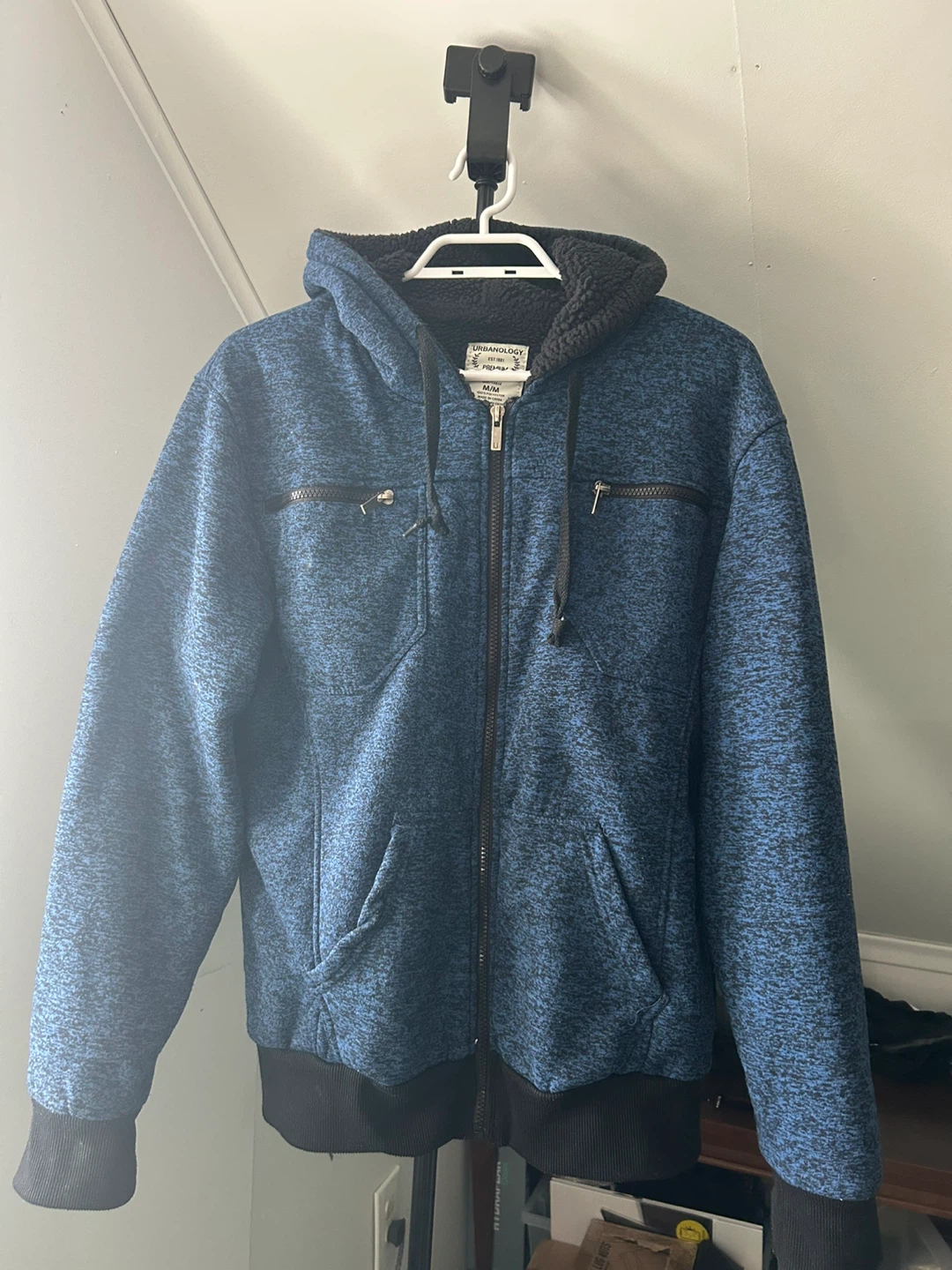 Urbanology Men's Fleece Lined Hoodie Jacket M/M