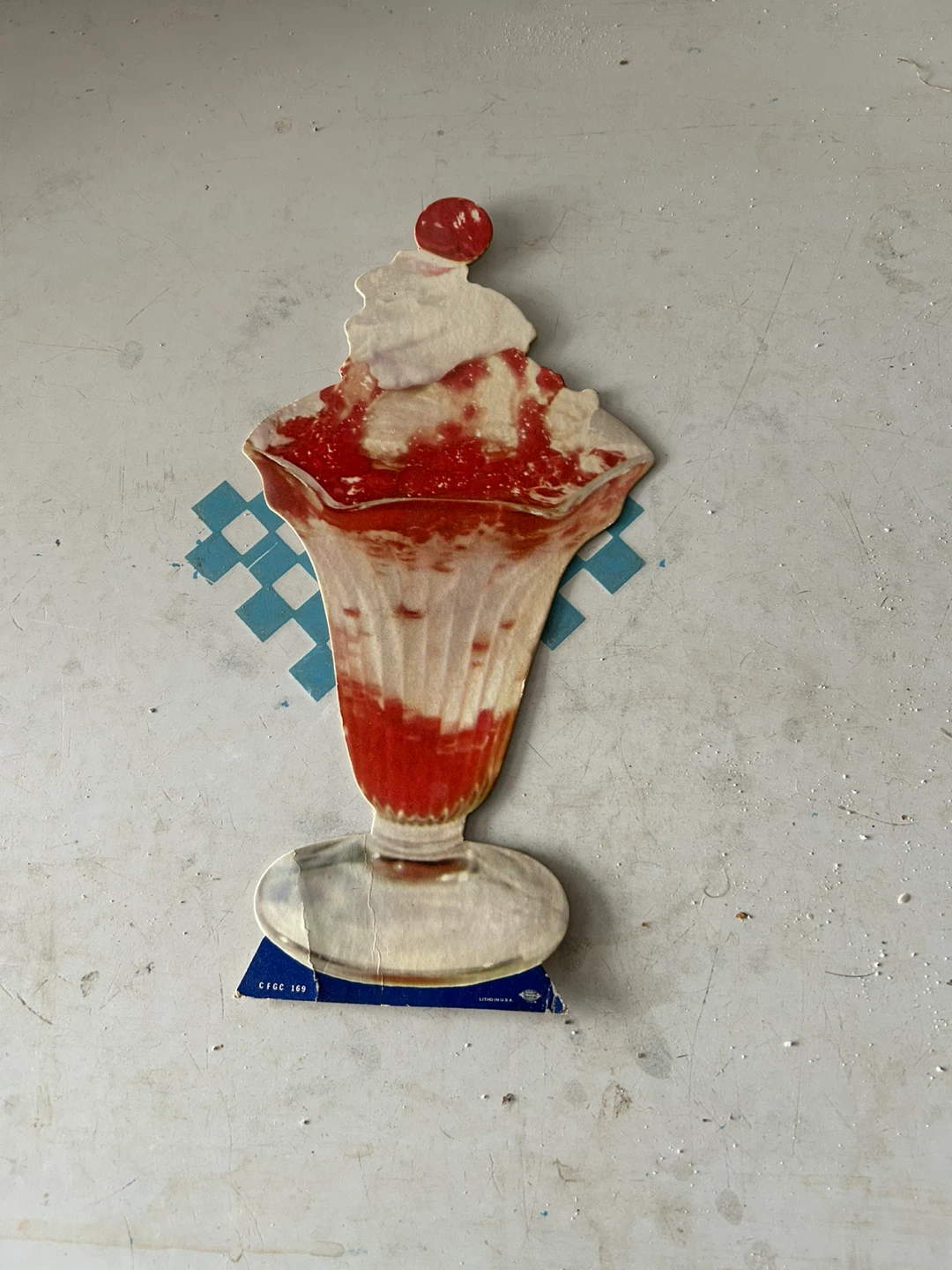 Vintage Ice Cream Sundae Cardboard Cutout