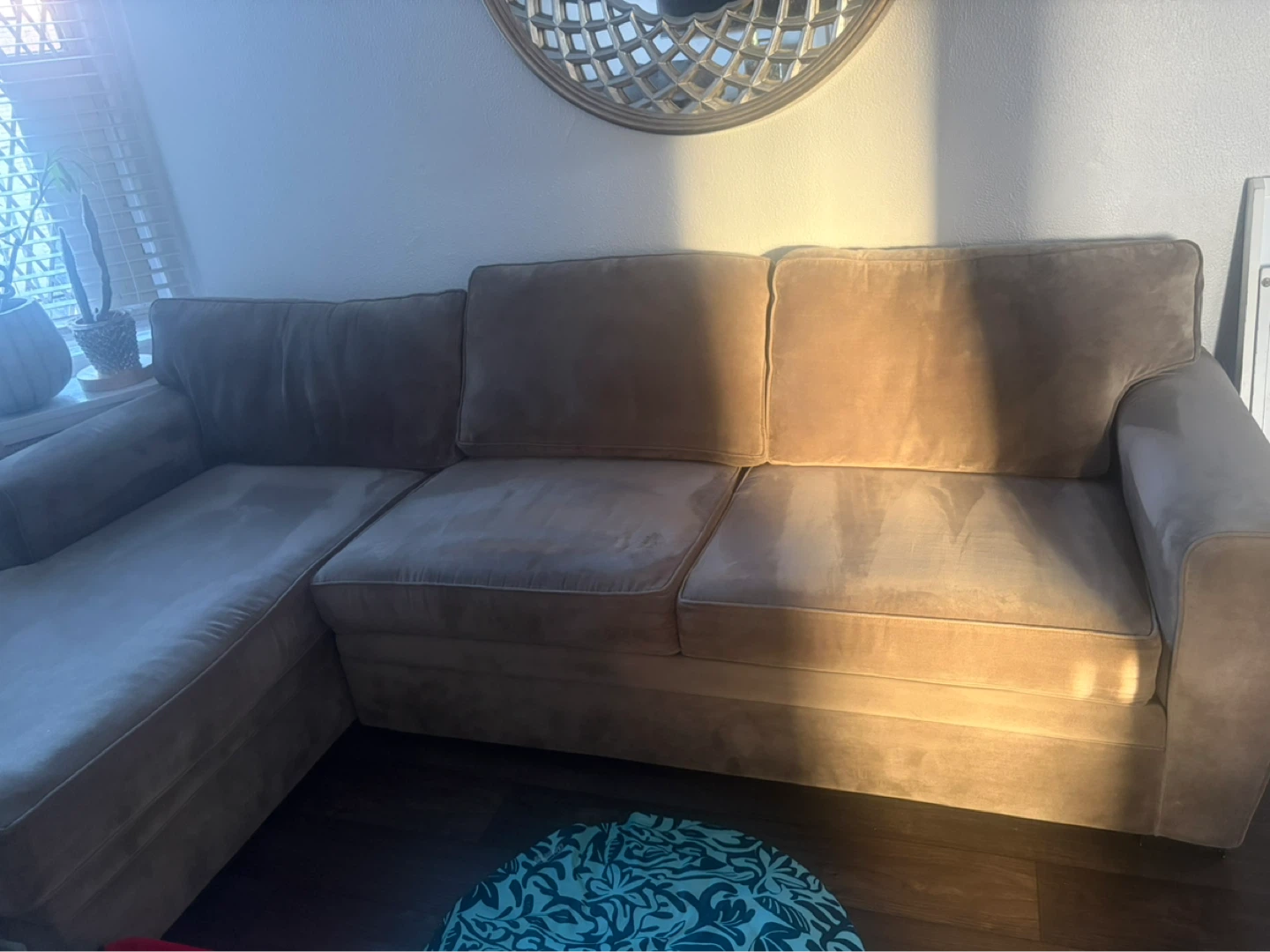 Brown Sectional Sofa with Pull-Out Bed - photo 2