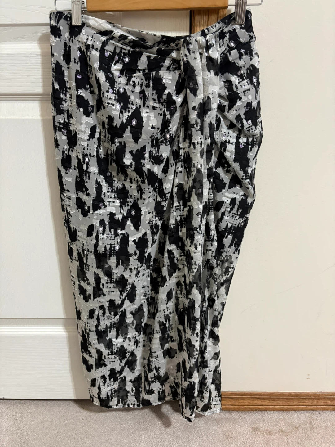 Women's Sheer Draped Print Skirt