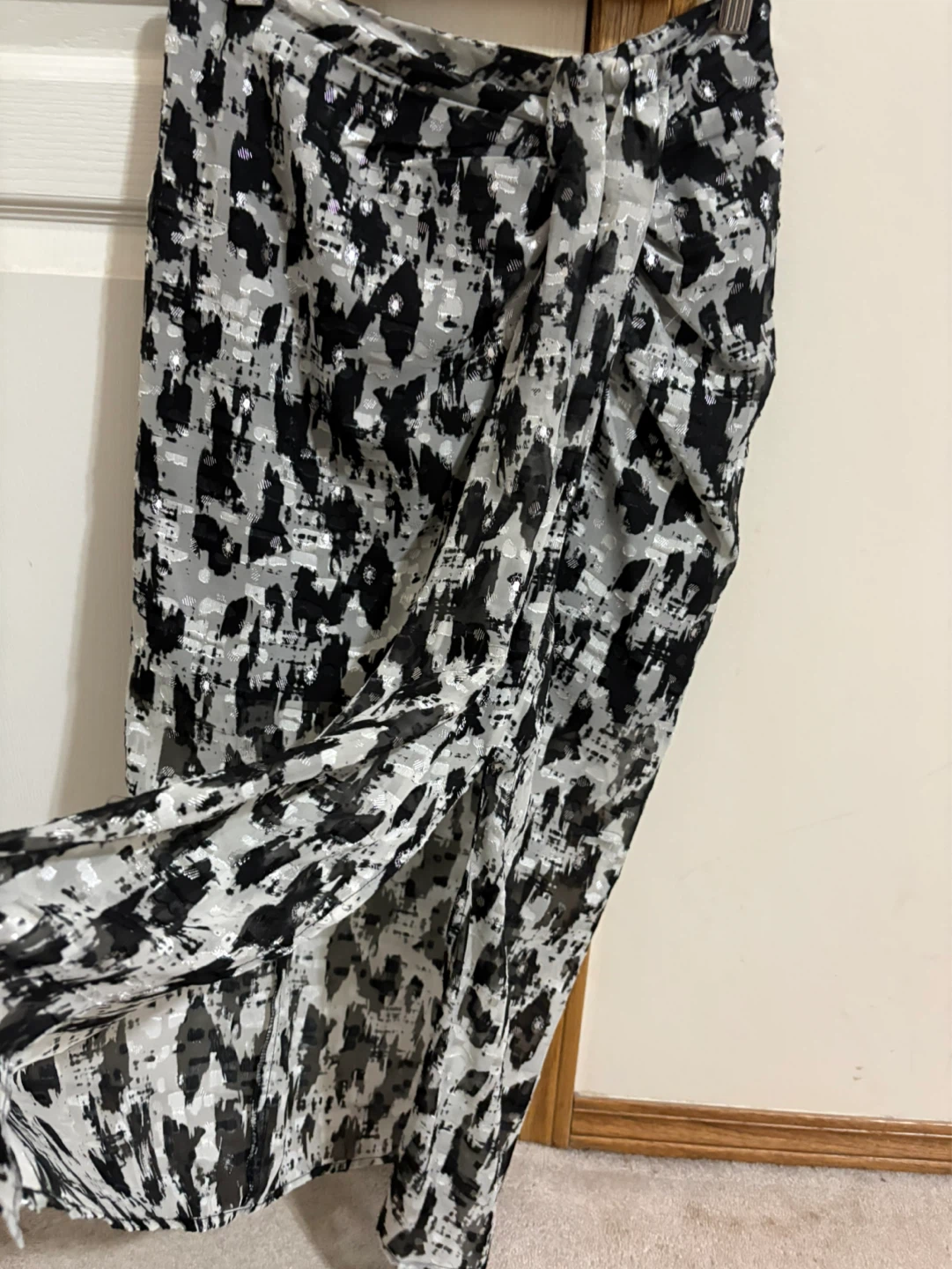Women's Sheer Draped Print Skirt - photo 3