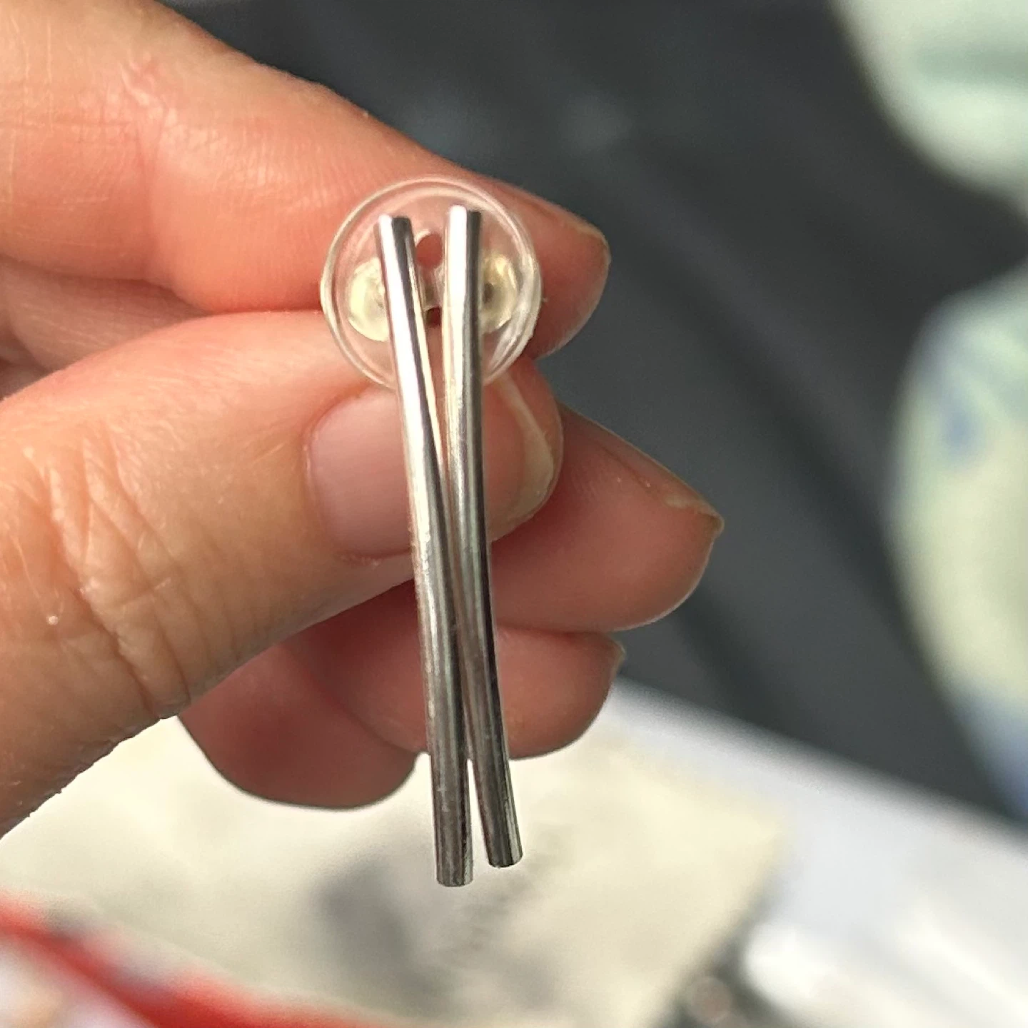 Silver Bar Earrings