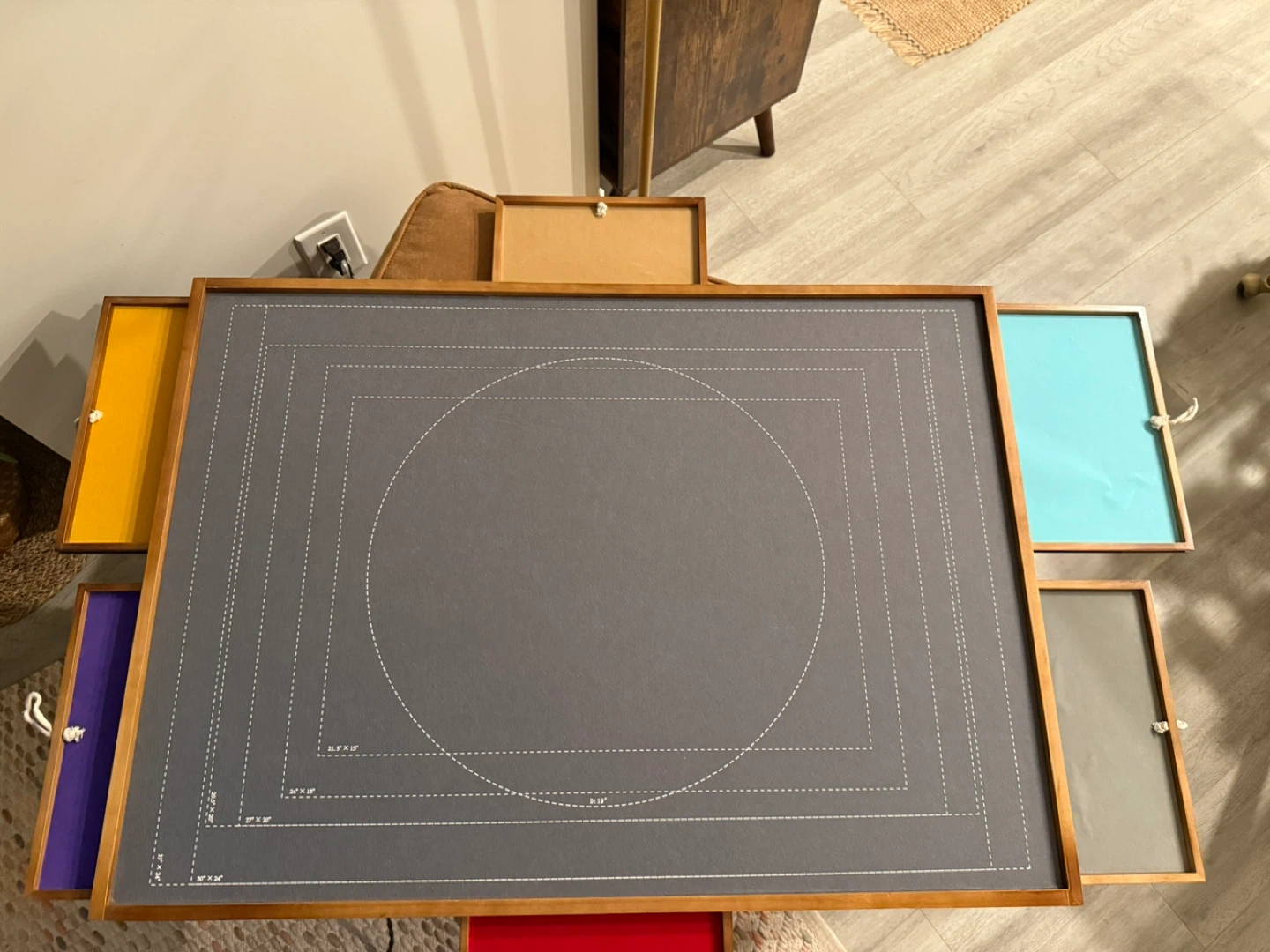 Jigsaw Puzzle Board with 6 Drawers