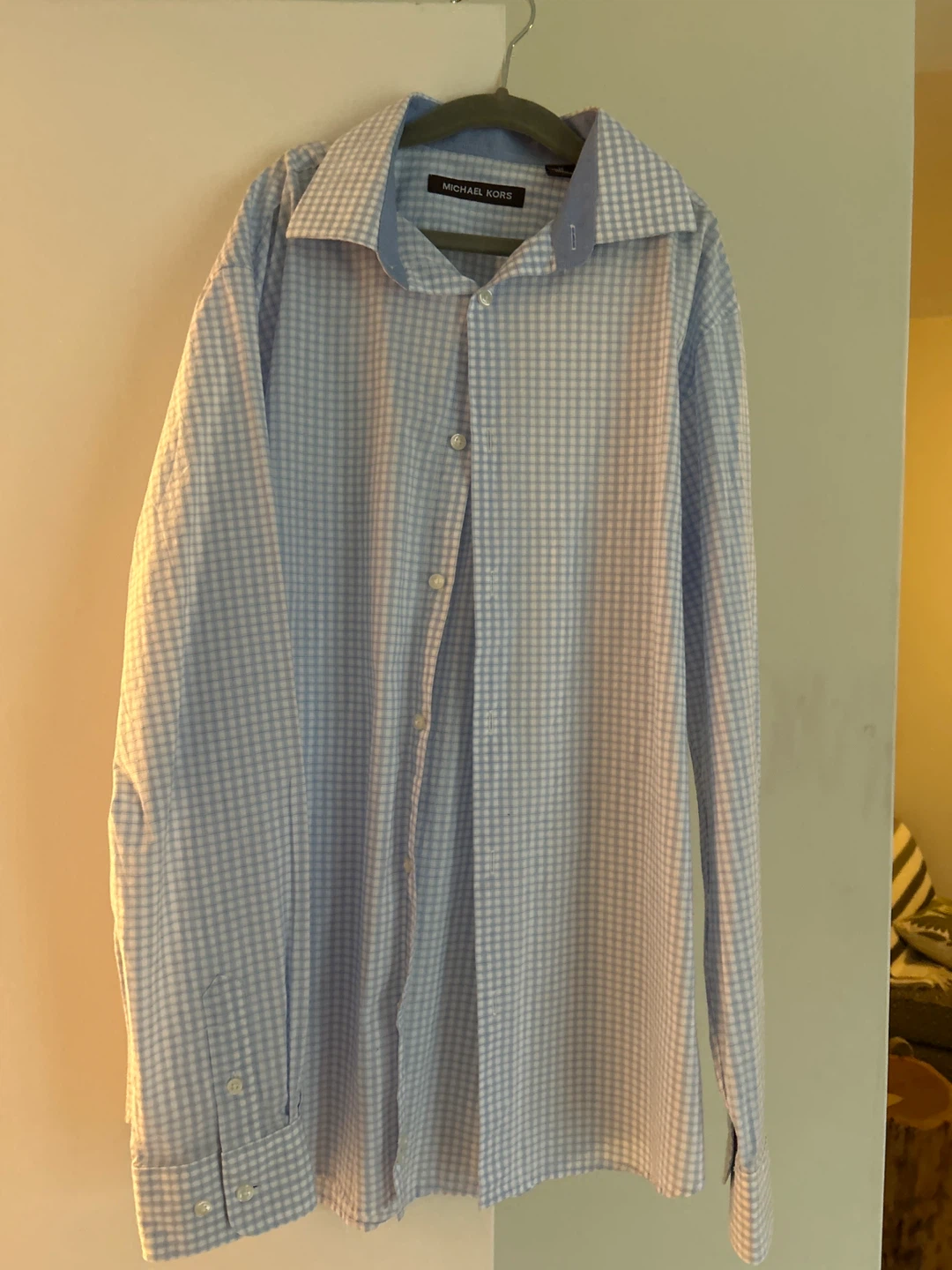 Michael Kors Men's Gingham Dress Shirt Size 18