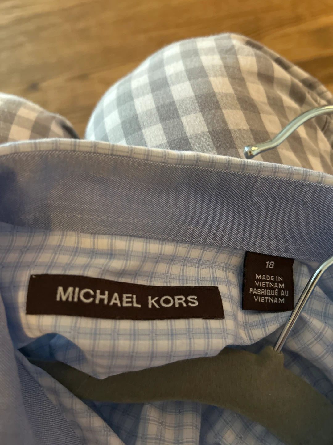 Michael Kors Men's Gingham Dress Shirt Size 18 - photo 2