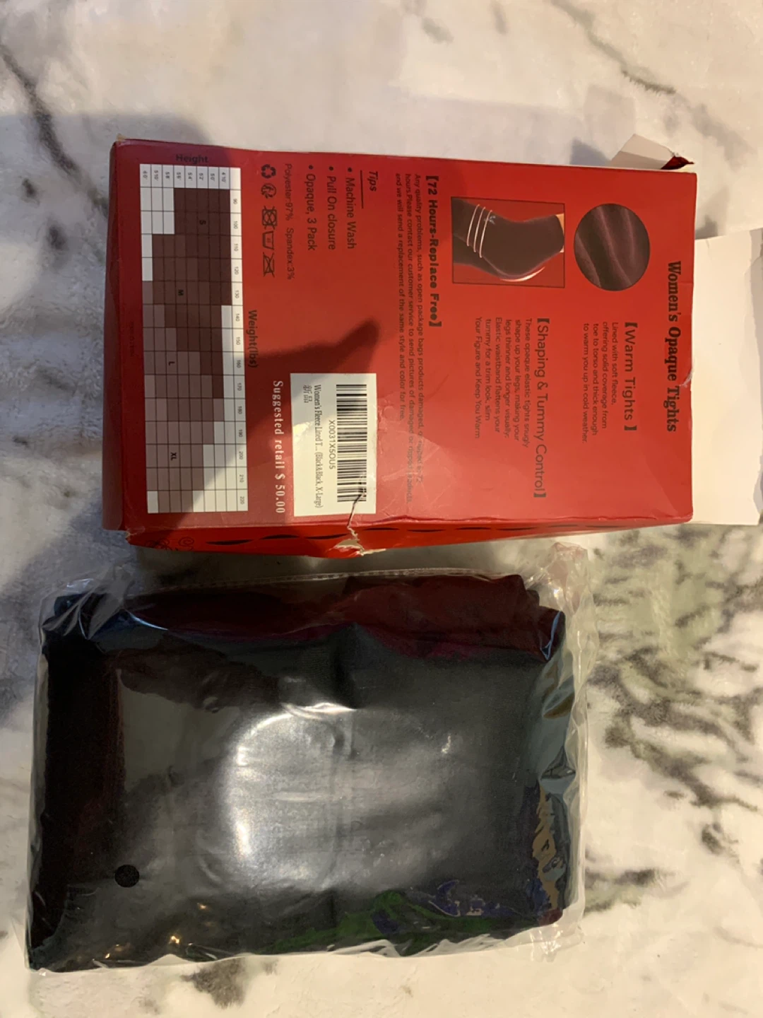New Hue Women's Opaque Tights - Black, 2 Pack - photo 2