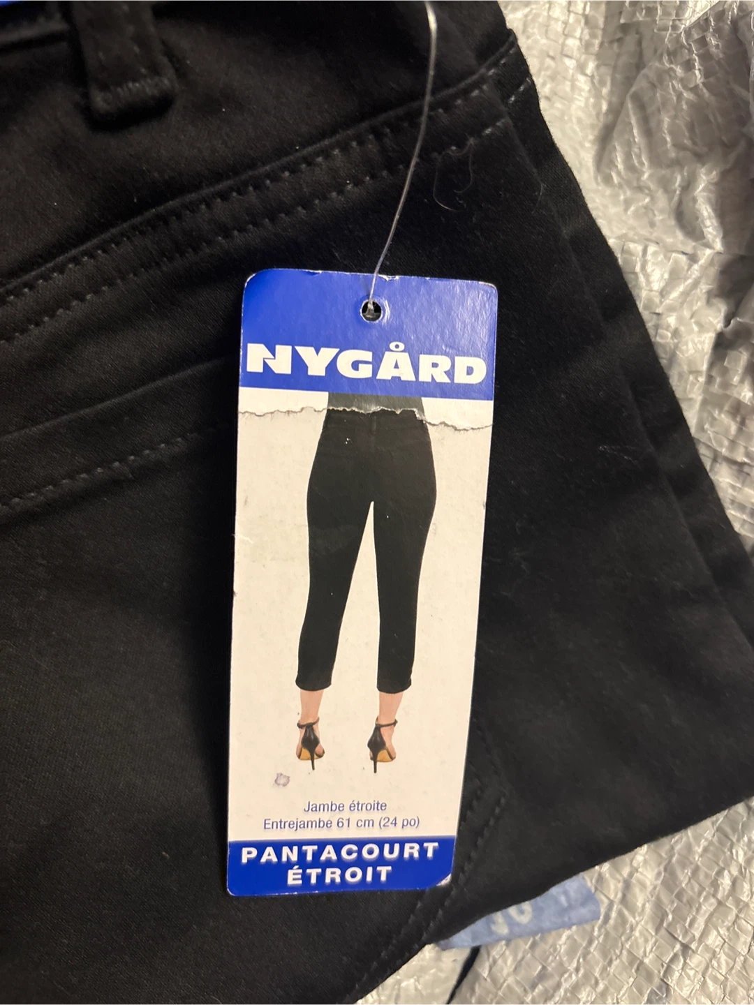 Nygård Skinny Crop Pants Black Size 10 - photo 2