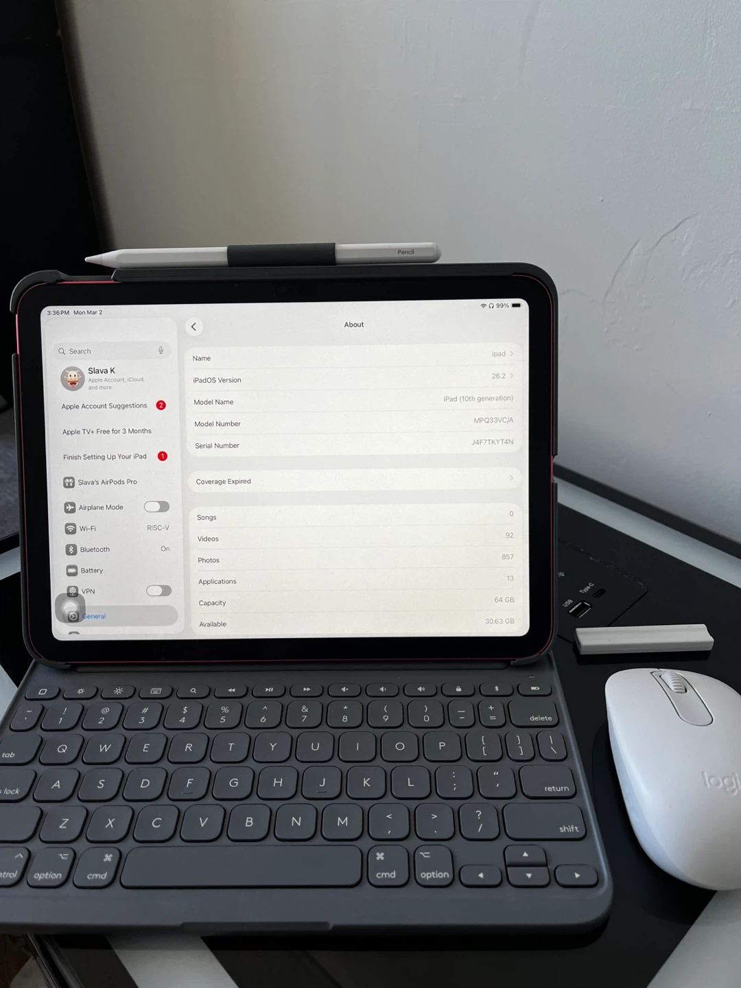 Apple iPad (10th gen) 64GB Red with Logitech Keyboard and Pencil - photo 5