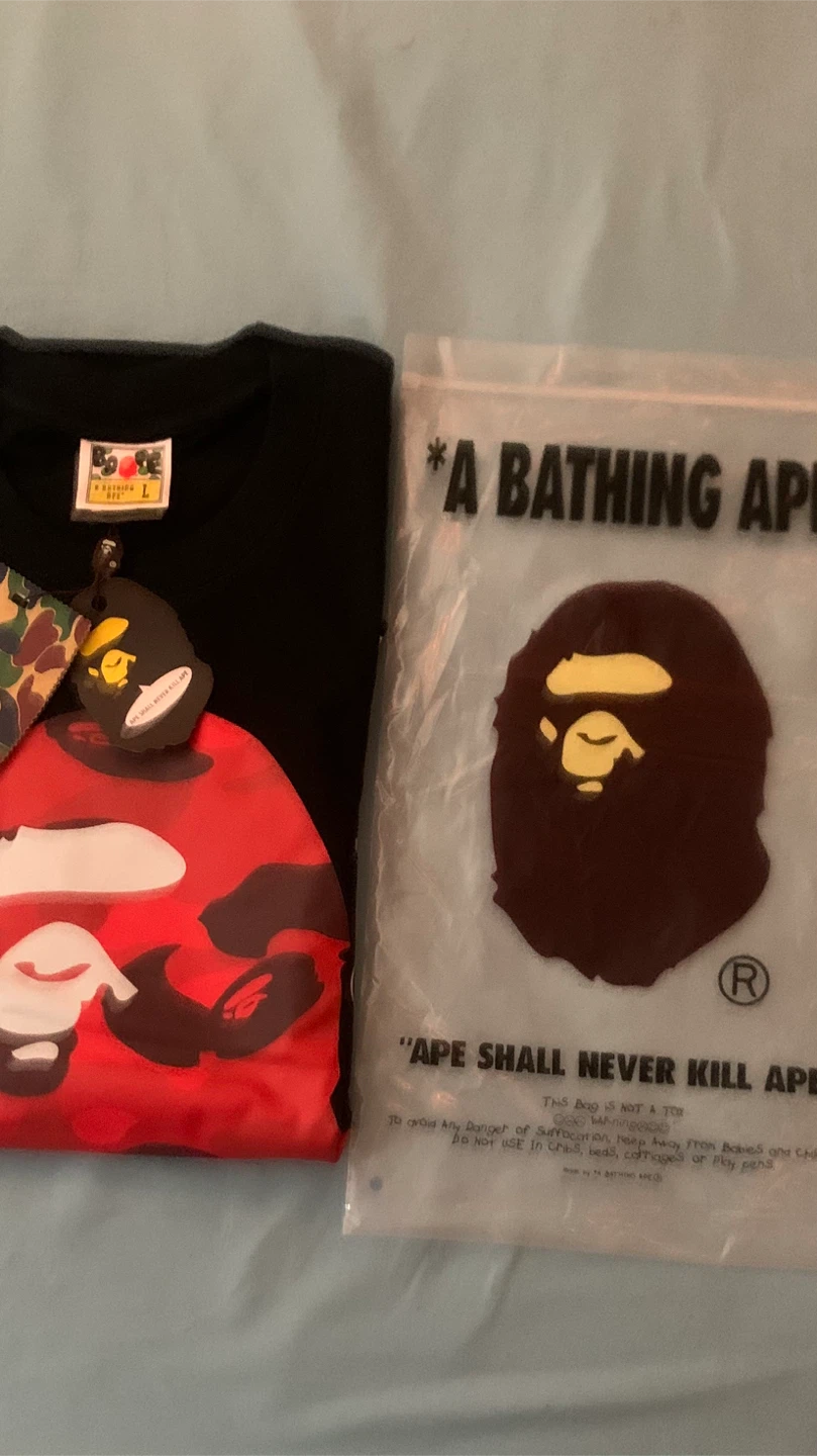 Red and Black Bape Tee - photo 2