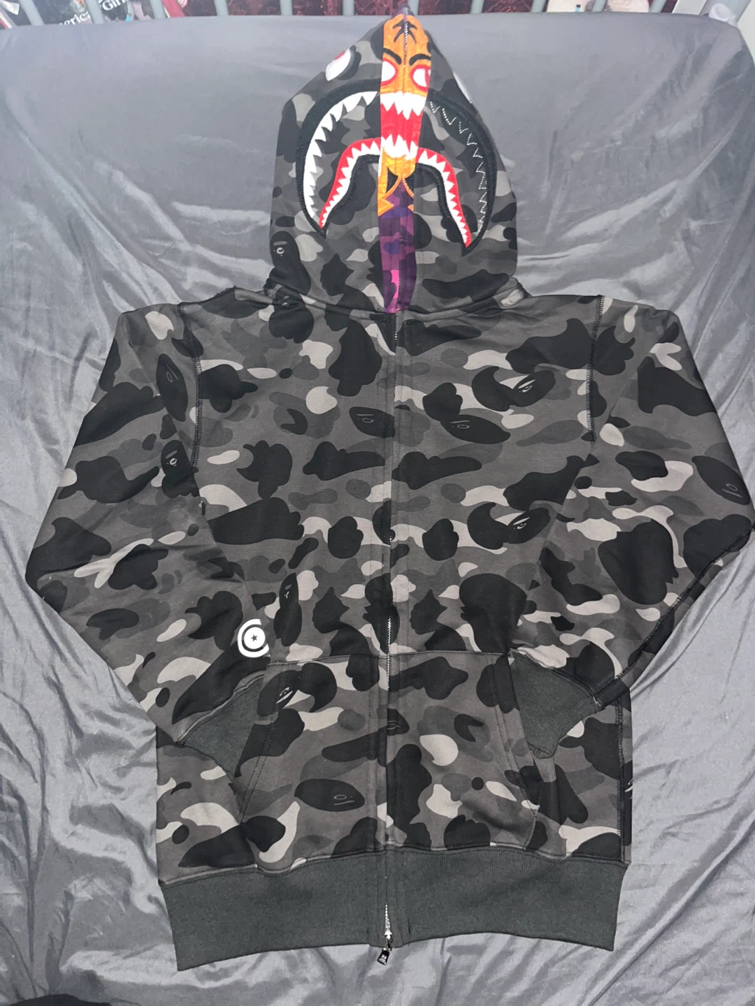 BAPE Full Zip Hoodie Camo Grey - photo 2