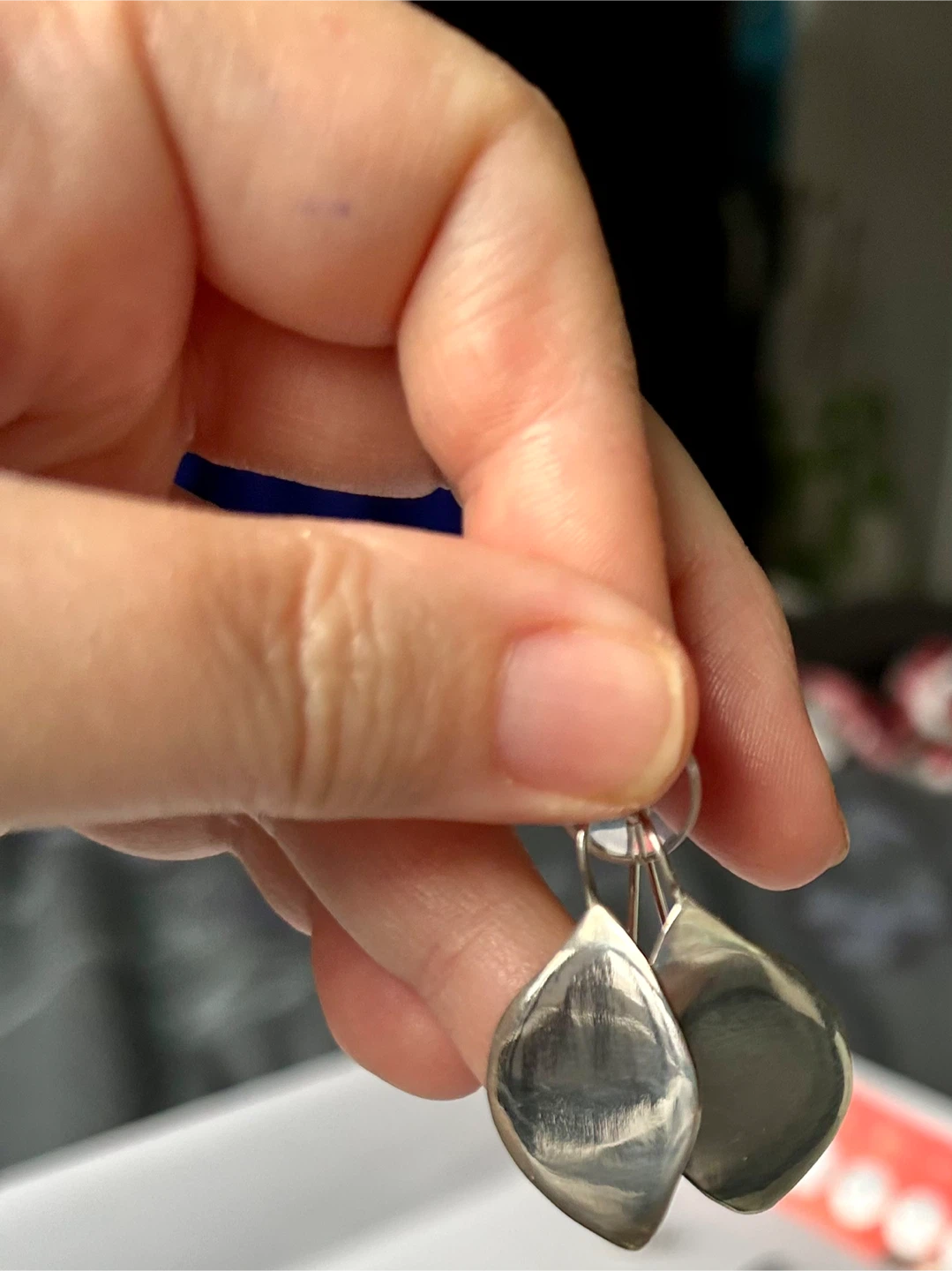 Silver Teardrop Dangle Earrings - photo 2