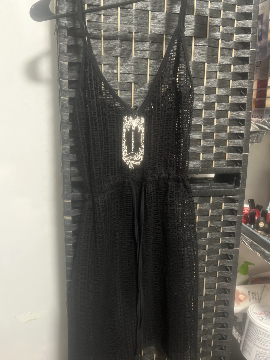 Black Mesh Cover-up Dress