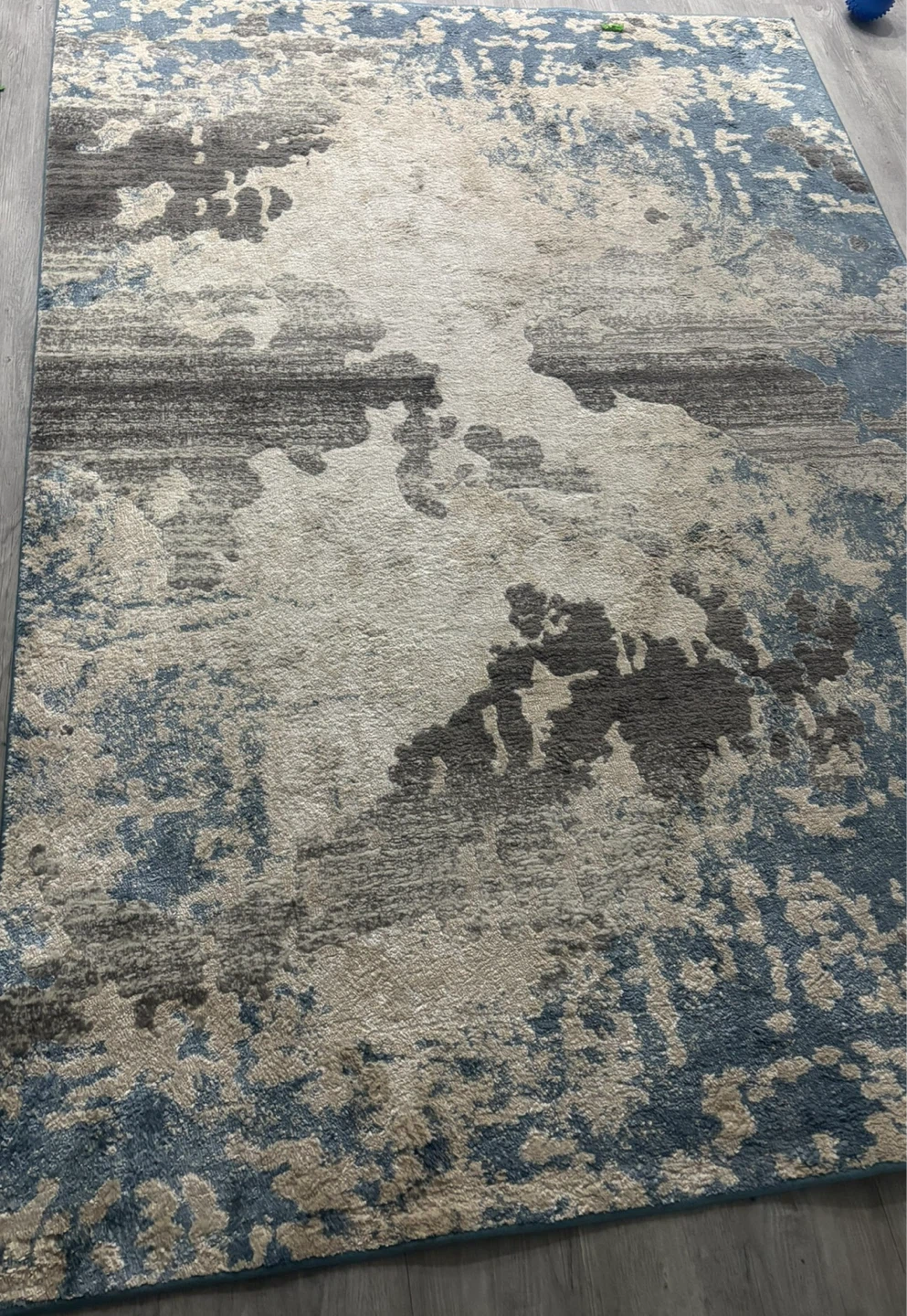 Abstract Area Rug - Blue, Grey, and Beige