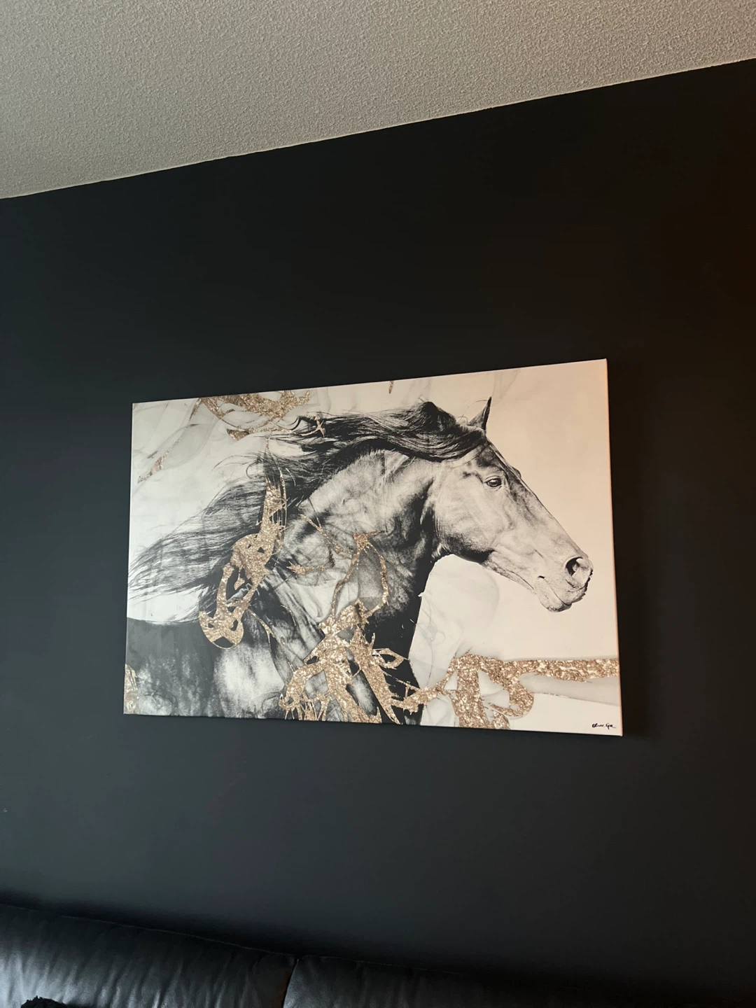 Canvas Wall Art - Horse with Gold Accent - photo 4