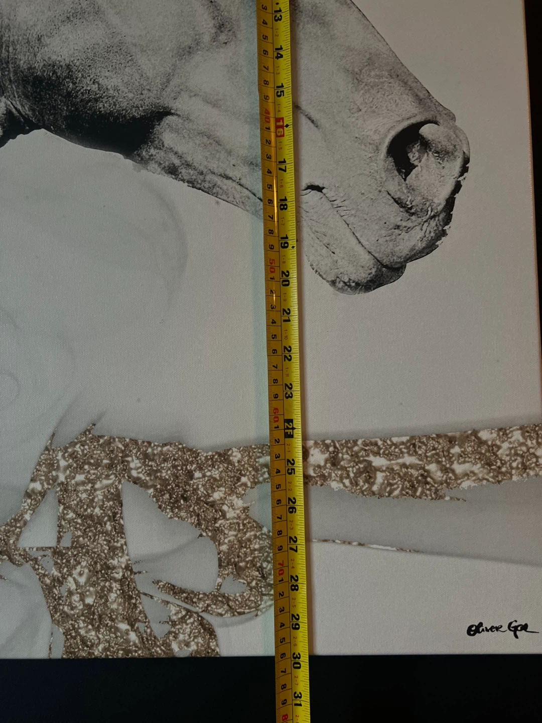 Canvas Wall Art - Horse with Gold Accent - photo 5